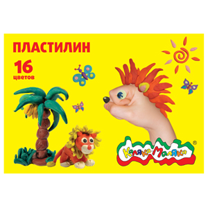 ПЛАСТИЛИН 16ЦВ 240Г КАЛЯКА СО СТЕКОМ 