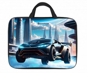ПАПКА ПОРТФЕЛЬ НА МОЛНИИ С РУЧКАМИ А4 "КОМИЧЕСКАЯ МАШИНА'' 33,5*26*6СМ
