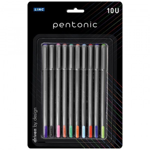 НАБОР ШАРИКОВЫХ РУЧЕК "LINC PENTONIC СЕРЕБРО" АССОРТИ 10Ш/У