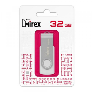 КАРТА ПАМЯТИ MIREX 32Gb "SWIVEL WHITE" БЕЛАЯ