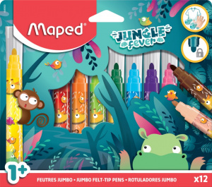 ФЛОМАСТЕРЫ MAPED "ДЖУНГЛИ" 12ЦВ УТОЛЩЕННЫЙ КОРПУС
