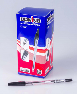 РУЧКА ШАРИКОВАЯ DOMINO D-102 0.7ММ ЧЕРНАЯ