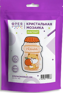 МАГНИТ АЛМАЗНАЯ МОЗАИКА "АПЕЛЬСИНОВЫЙ СОК" 6,5*10СМ