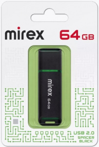 КАРТА ПАМЯТИ MIREX 64GB "SPACER BLACK" ЧЕРНАЯ