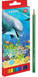 КАРАНДАШИ ЦВЕТНЫЕ ПЛАСТИКОВЫЕ "ЖИВОТНЫЙ МИР" 18ЦВ