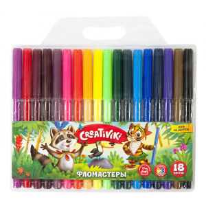 ФЛОМАСТЕРЫ  "CREATIVIKI" 18 ЦВЕТОВ