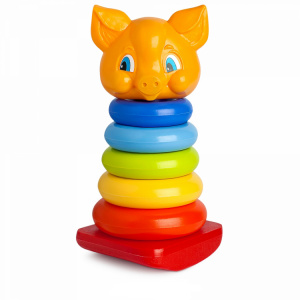 ИГРУШКА ДИДАКТИЧЕСКАЯ ПИРАМИДА "ХРЮШКА" 27СМ