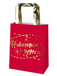 ПАКЕТ ПОДАРОЧНЫЙ 17,8*22,9*9,9 СМ "КРАФТ НОВОГОДНИЙ"