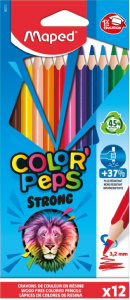 КАРАНДАШИ ЦВЕТНЫЕ ПЛАСТИКОВЫЕ 12ЦВ "COLOR'PEPS. СИЛЬНЫЕ"