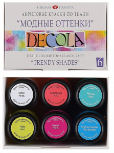 КРАСКИ БАТИК АКРИЛ 6ЦВ "МОДНЫЕ ОТТЕНКИ"