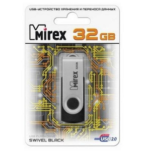КАРТА ПАМЯТИ MIREX 32Gb "SWIVEL BLACK" ЧЕРНАЯ