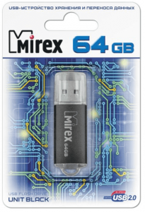КАРТА ПАМЯТИ MIREX 64GB "UNIT BLACK" ЧЕРНАЯ