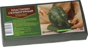 ПЛАСТИЛИН СКУЛЬПТУРНЫЙ ТВЕРДЫЙ ГЛОБУС 500Г ОЛИВКОВЫЙ 
