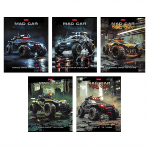 ТЕТРАДЬ 48Л КЛЕТКА "MAD CAR" ПЛАСТИК