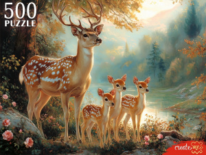 ПАЗЛЫ  500 ЭЛЕМЕНТОВ "ОЛЕНИ У ОЗЕРА"