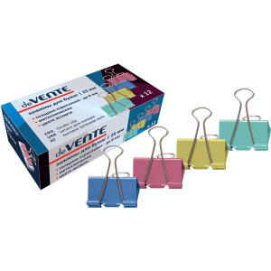 ЗАЖИМ ДЛЯ БУМАГ ЦВЕТНОЙ deVENTE 25ММ АССОРТИ