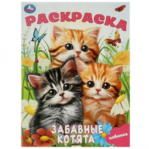 РАСКРАСКА А4 "ЗАБАВНЫЕ КОТЯТА" 