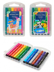 ФЛОМАСТЕPЫ "ЯРКИЕ ЦВЕТА. ДЖАМБО" 12 ЦВ УТОЛЩЕННЫЕ В ПЕНАЛЕ