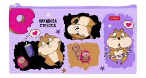 ПЕНАЛ МЯГКИЙ ПЛОСКИЙ "ХОМЯК СЕНЯ" 20,5*11СМ