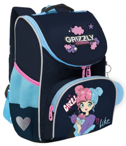 РАНЕЦ С ЭРГОНОМИЧНОЙ СПИНКОЙ GRIZZLY RAm-484-6 С МЕШКОМ ДЛЯ СМЕННОЙ ОБУВИ 33*25*13СМ