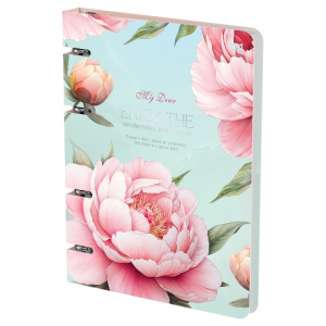 ТЕТРАДЬ НА КОЛЬЦАХ 120Л КЛЕТКА А5 "РОЗОВЫЕ РОЗЫ" 