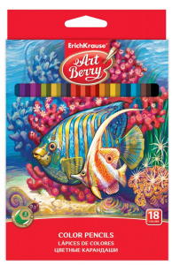 КАРАНДАШИ ЦВЕТНЫЕ "ARTBERRY" 18 ЦВ