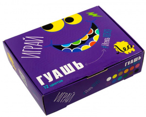 КРАСКИ ГУАШЬ "ЛЕО. ИГРАЙ" 12 ЦВЕТОВ 20МЛ КЛАССИЧЕСКАЯ