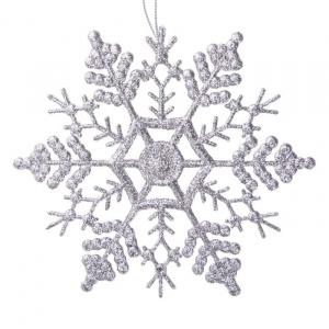 ИГРУШКА УКРАШЕНИЕ "СНЕЖИНКА-ПАУТИНКА В СЕРЕБРЕ" 16,5СМ