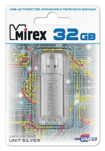 КАРТА ПАМЯТИ MIREX 32Gb "UNIT SILVER" СЕРАЯ