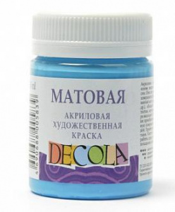 КРАСКА АКРИЛОВАЯ ДЕКОЛА 50 МЛ МАТОВАЯ НЕБЕСНО-ГОЛУБАЯ